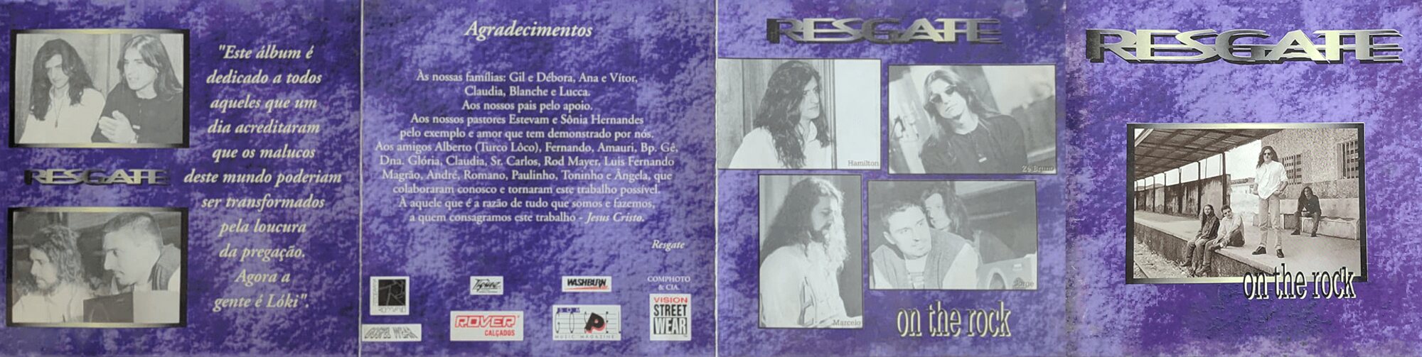 Parte externa do encarte do CD On the Rock, com capa, lombadas e contracapa